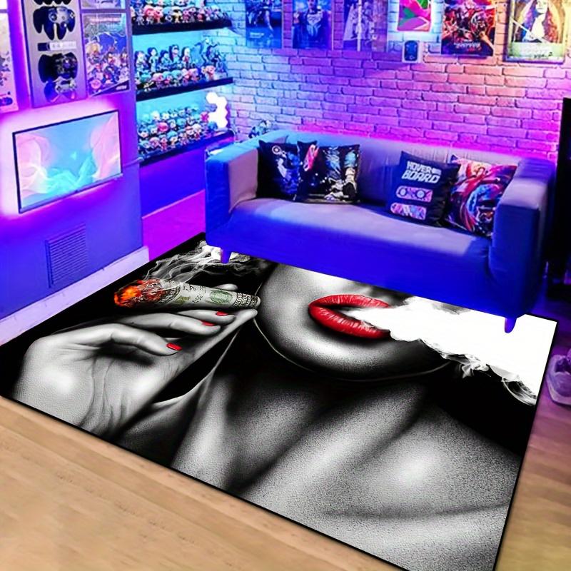 Beauty Smokes Non-Slip Area Mat Unique Lip Art Design Floor Mat Entryway Accessory Carpet Home Welcome Mat Live Room Carpet