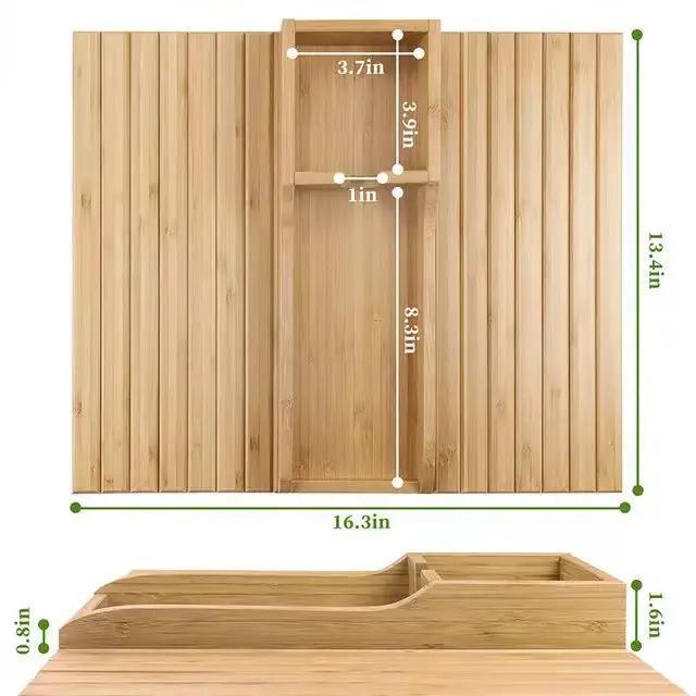 

Подстаканник для дивана Натуральный Бамбуковый Противоскользящий Поднос на Подлокотник Дивана Складной Многофункциональный Подстаканник для Дивана для Чашек Пульт ДУ