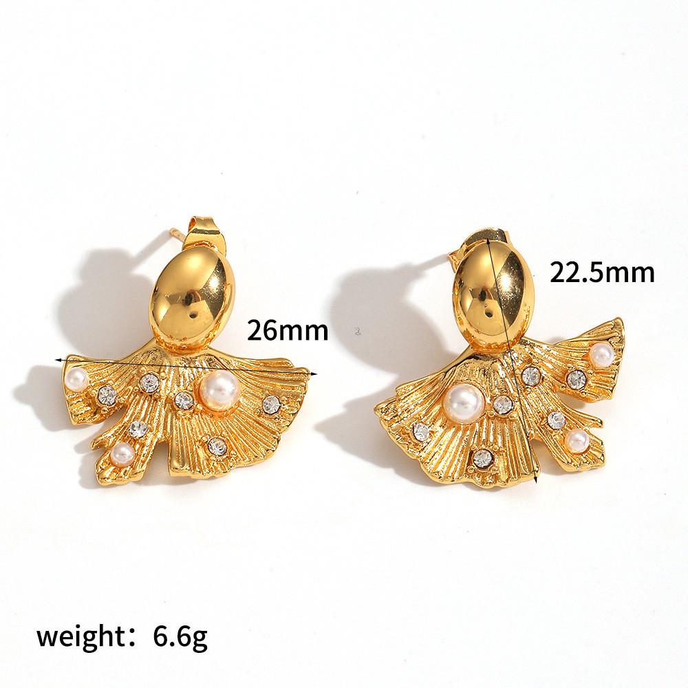 Französische Retro-Perlenohrringe mit Herzform und PVD-Gold-Finish für Damen-Stil-Accessoire