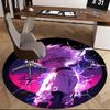 1pc Anime Character with Lightning Print Round Carpet - Office Chair Mat, Non-Slip Rug for Home Decor