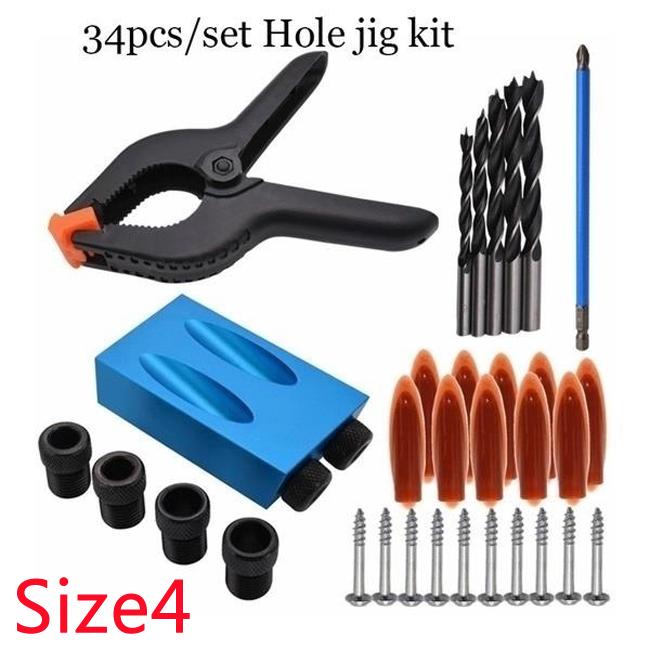Set 15° Pocket Hole Screw Jig w/ Dowel Drill Carpenters Woodworking Tool Locator Set 15° Pocket Hole Screw Jig w/ Dowel Drill Carpenters Woodworking Tool Locator