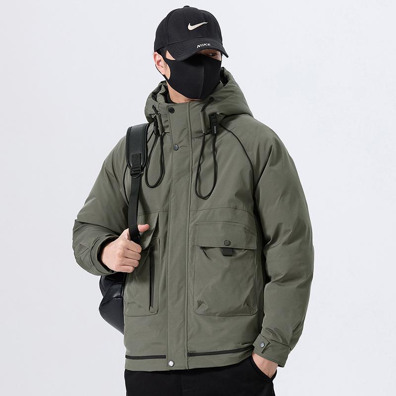 Men s Winter Hooded Down Jacket - Warm, Thickened, Cold-Proof, Casual Fashion Workwear XL (140-160 lbs)