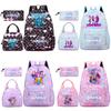 3Pcs/set Anime Cartoon Printed Backpack Handbag Pencil Case for Teenger Student Girl Boy Large Capacity Waterproof Bookbag
