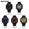 Sanda Retro Square Sporty Multifunction Waterproof Youth Electronic Watch