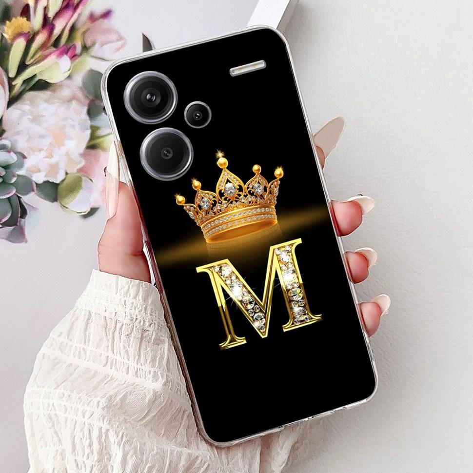 For Xiaomi Redmi Note 13 Pro Plus 5G Case Soft Silicone Cover Cute 26 Letters Phone Cases For Redmi Note13 Pro+ ProPlus Fundas