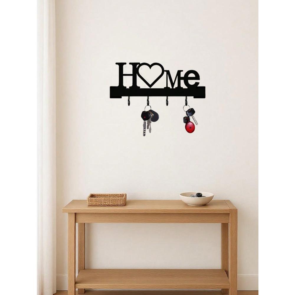 1pc No-Drill Love Key Holder Wall Mount, Home Decor Entrance Organizer Rack