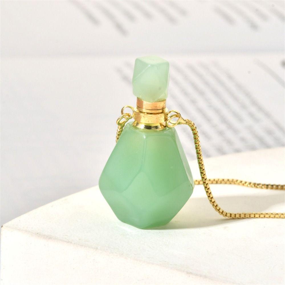 Jewelry Gift Natural Stone Necklace Essential Oil Pendant Oil Diffuser Vial Perfume Bottle Pendant