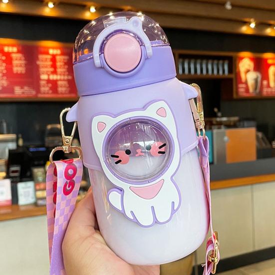 700ml Kids Water Bottle Large Capacity Leak Proof Food Grade Adorable Cartoon Design
