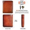 Men's Vintage Cowhide Wallet, RFID Protection Short Multi-Functional ID Card Credit Card Holder Top Layer Cowhide Money Bag 2 ID Card Windows