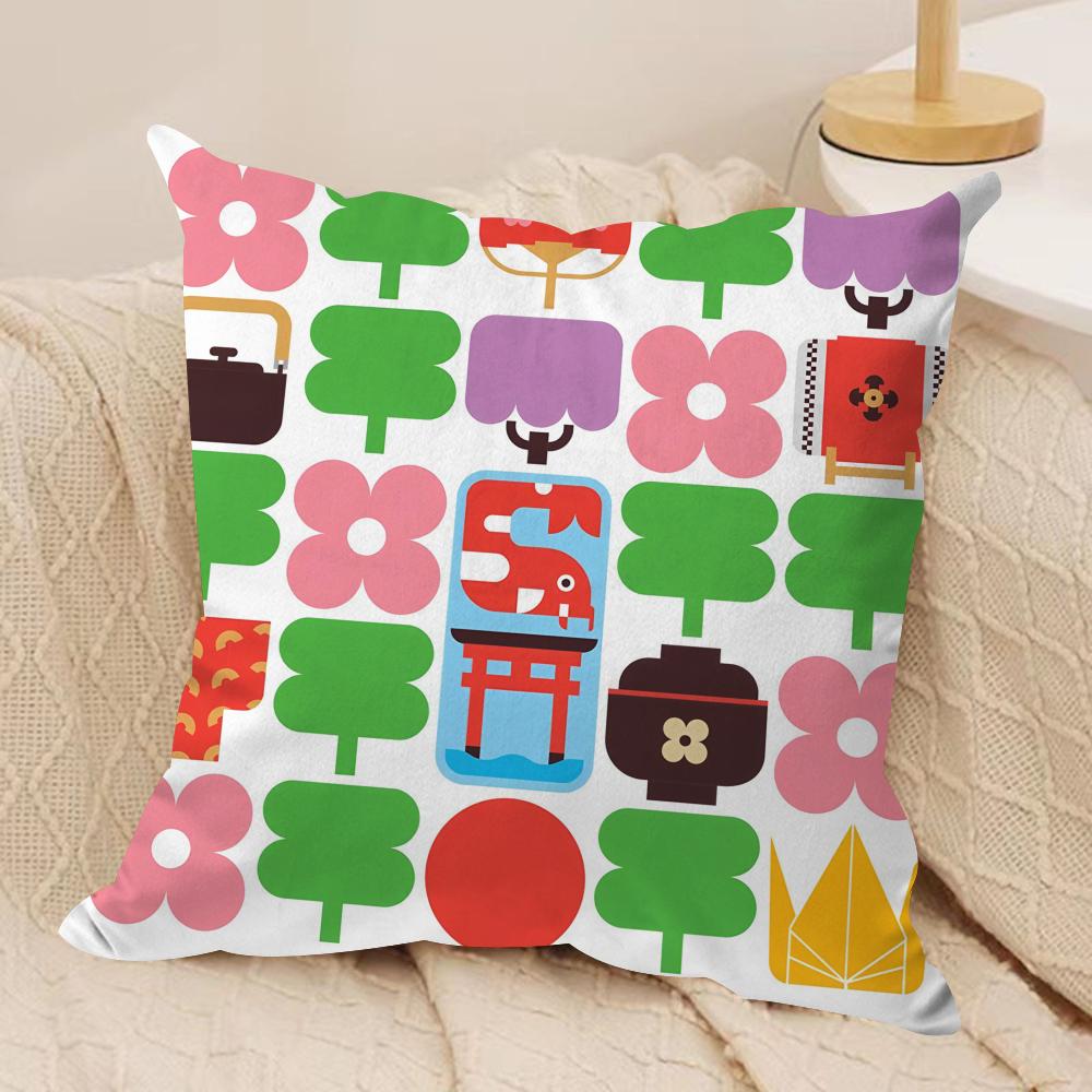 

Anime Japan Day Cushion Cover Pillowcase Ultra Soft Skin Friendly Fabric Cloud Like Comfort Concealed Zipper 30x30cm