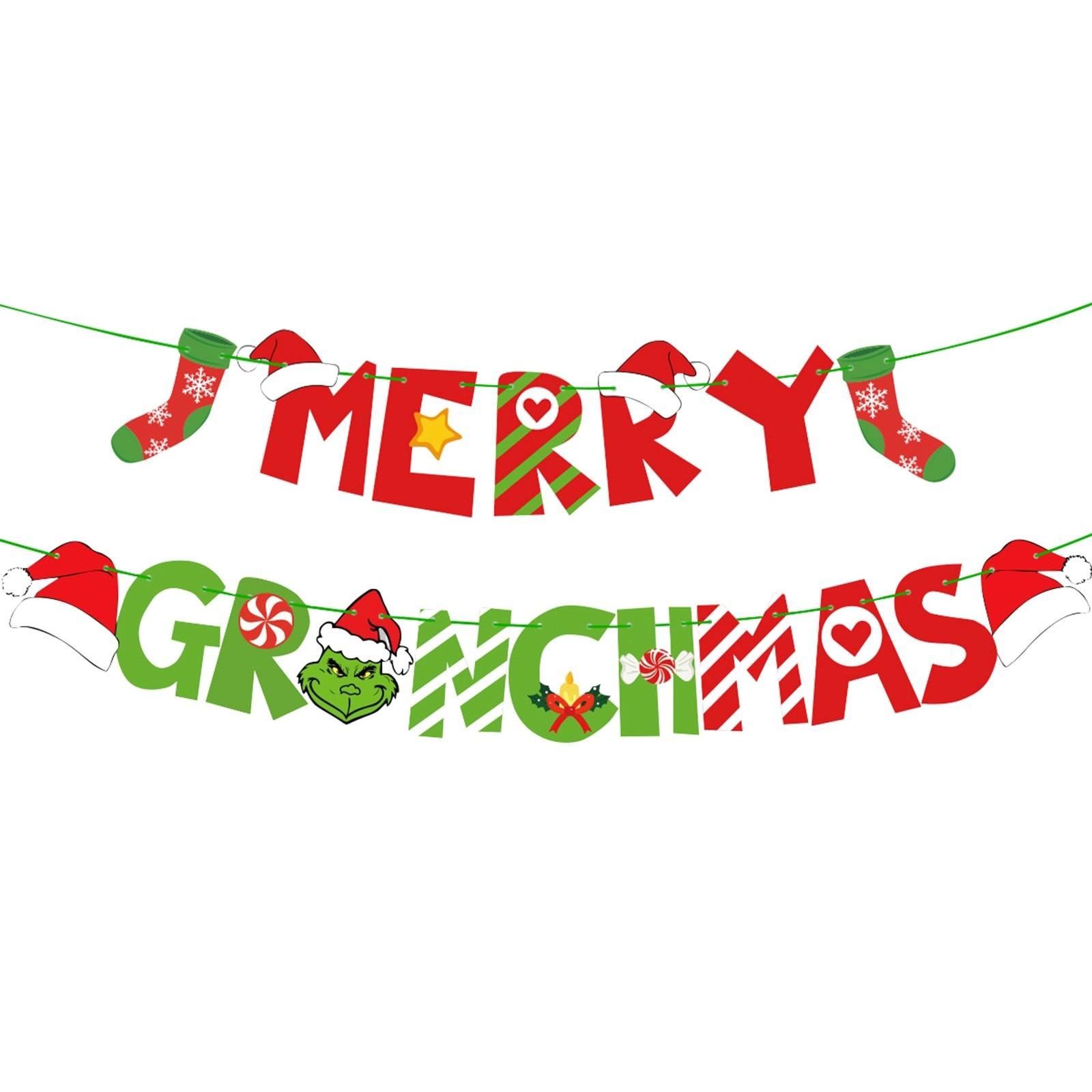 

Украшение рождественской вечеринки в Гринтауне, флаг, праздничный торт, табличка One Size