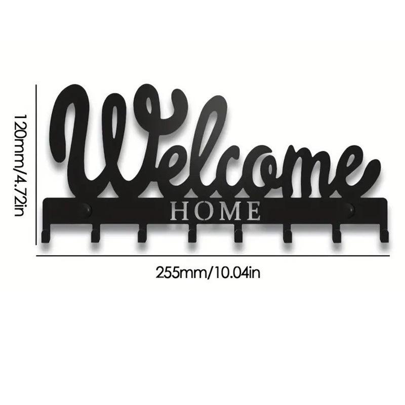 HOME Metall Wandhaken mit Buchstaben - Kreativer Eisenkunst Schlüssel- und Handtuchhalter