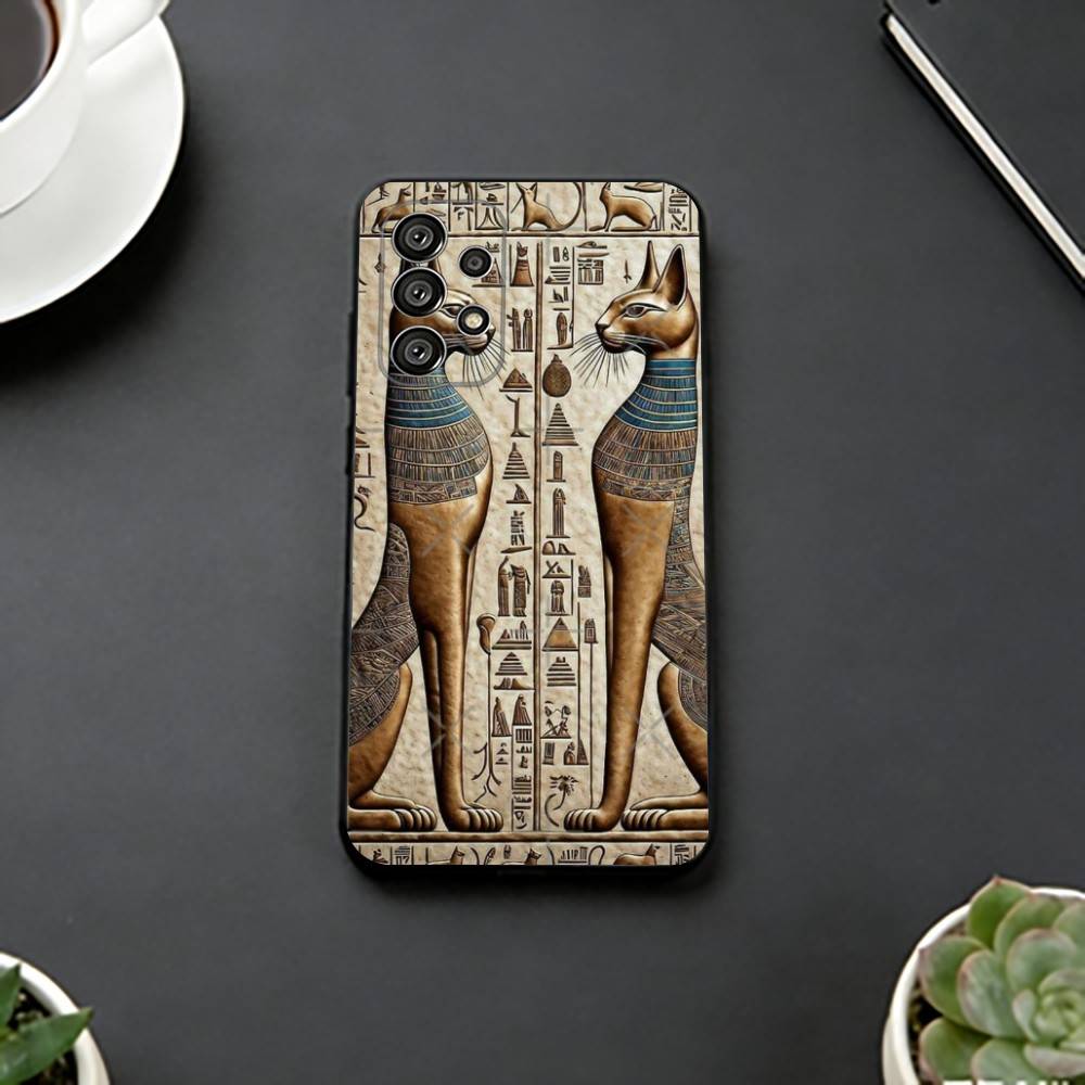A-Art Ancient E-Egypt Phone Case For Samsung S25,S24,S21,S22,S23,S30,Ultra,S20,Plus,Fe,Lite,Note,10,Black Cover