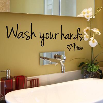 Wash Your Hands Mom Home Decor Wall Sticker Decal Bedroom Vinyl Art Mural