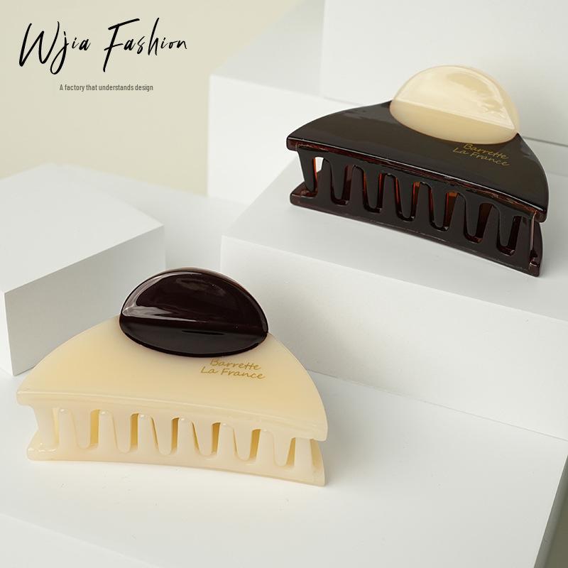 WJia Premium Thickened Semi-Circular Acetate Hair Claw Clip for Women