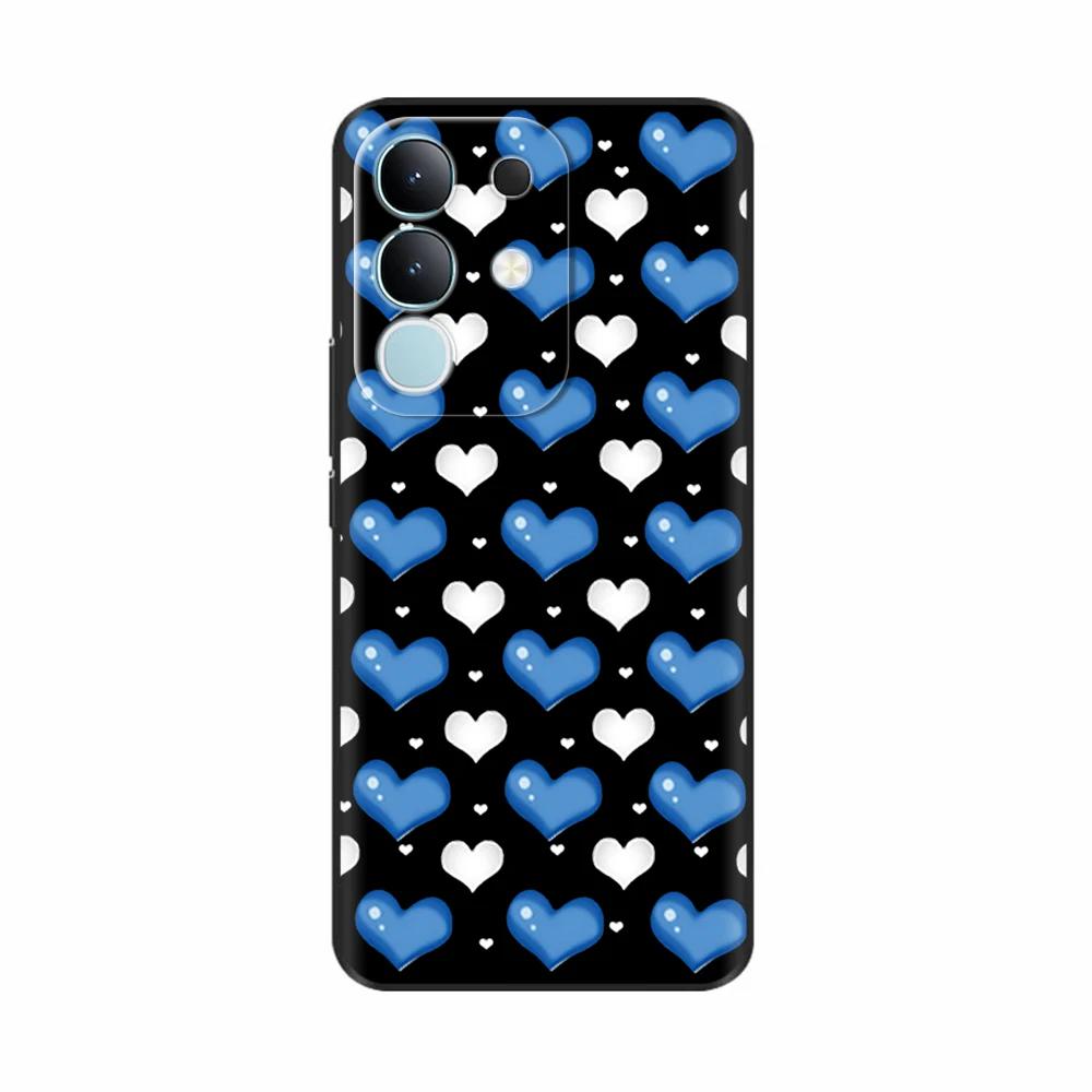 For Vivo Y29 4G Black Back Cover Fashion Flower Butterfly Painting Case Soft TPU Silicone Fundas For Vivo Y29 4G Protect Cover