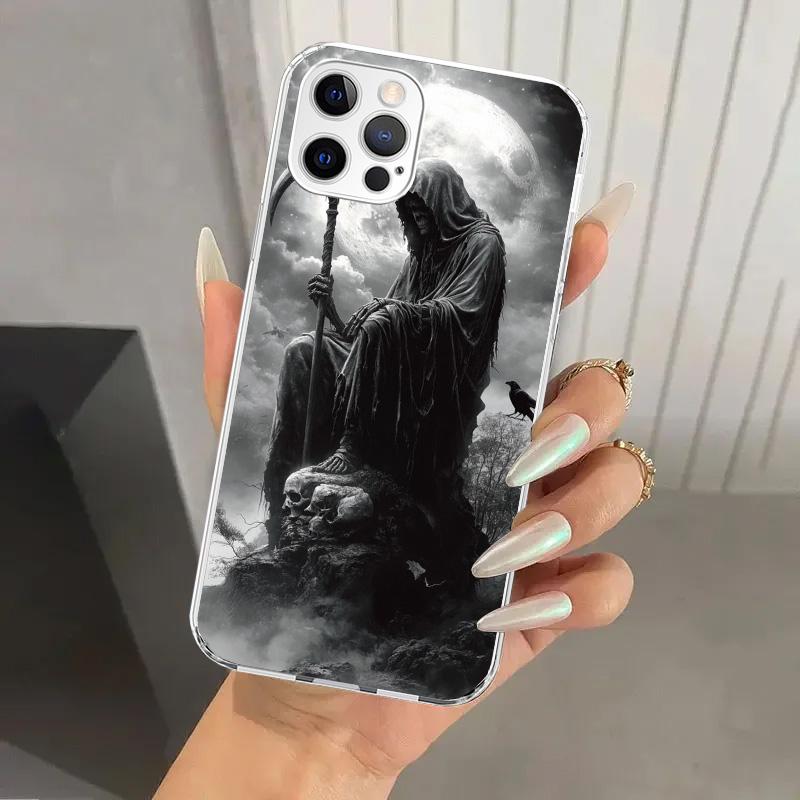 Death Grim Reaper Skull Scythe Phone Case for Iphone 17 Air 16 15 Plus 14 13 Mini 12 11 Pro Max 16E 7 8 SE 2020 Soft Funda Print