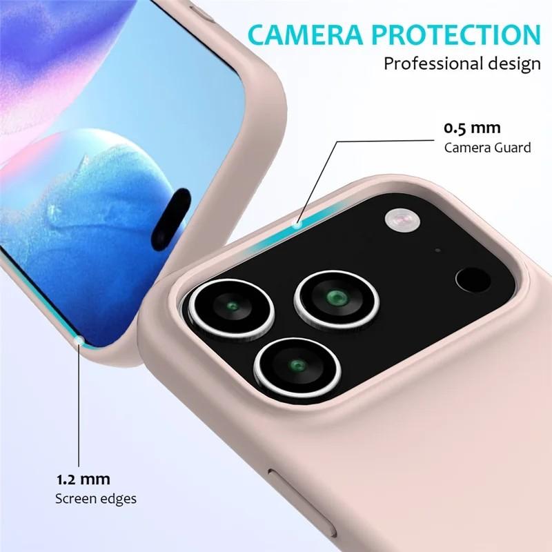 For iPhone 17 Pro Max Phone Case WANLONFENG GJ Series Liquid Silicone TPU Cover Large Cutouts with 2Pcs Screen Film