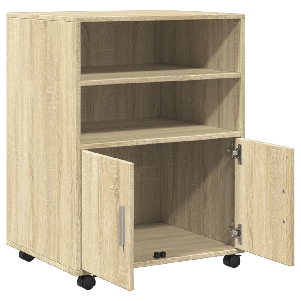 Mobile Cabinet in Sonoma Oak Finish 60 x 48 x 81 cm Engineered Wood