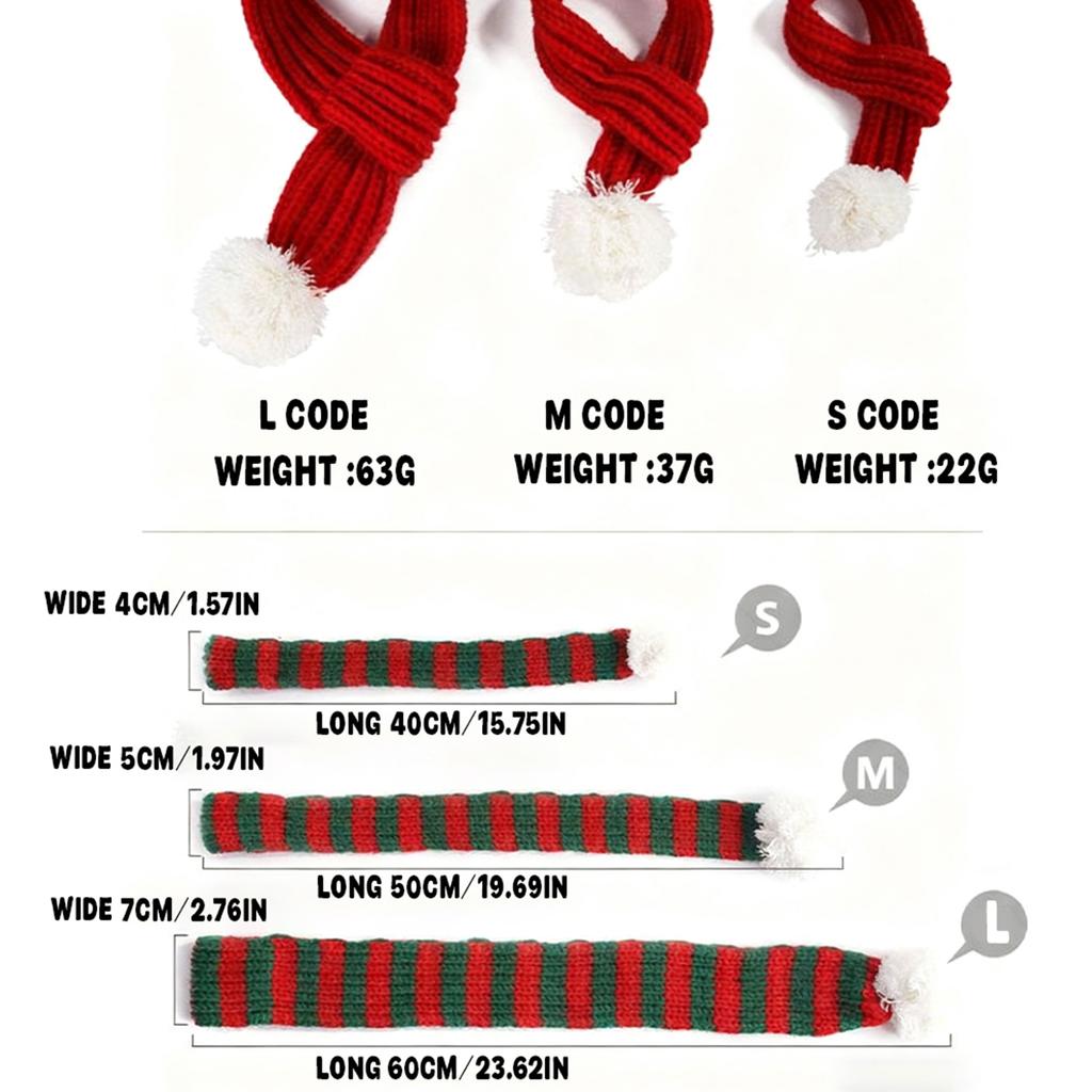 Pet-themed Color-blocked Knitted Christmas Scarf