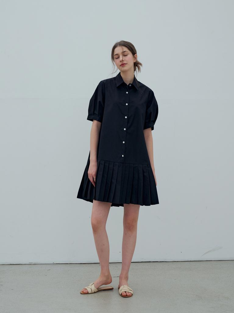 LOYALDECIDE Summer Pleated Dress (Black)