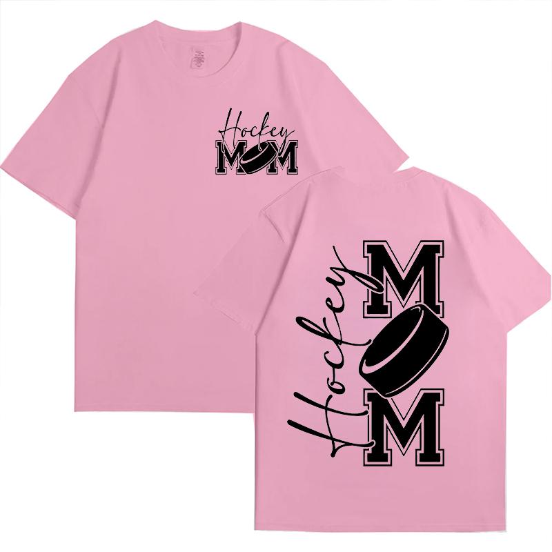 Hockey Mom Tshirts for Women Short Sleeve Tees Fashion Front and Back Printed Game Day Vibes Graphic Yk Tops FeUnisex Clothing