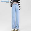 JEANSWEST Women's Relaxed Wide-Leg Straight Jeans