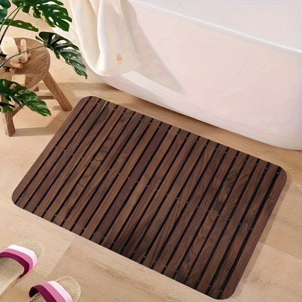 1pc Imitation Wood Floor Pattern DoorMat, Non-slip Carpet, Suitable for Living Room, Bedroom, Bathroom, Holiday Home Decoration