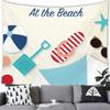 Summer Beach Tapestry Wall Hanging Cartoon Summer Beach  Party Home Bedroom Living Room Aestheticism Decor Background Tapestry