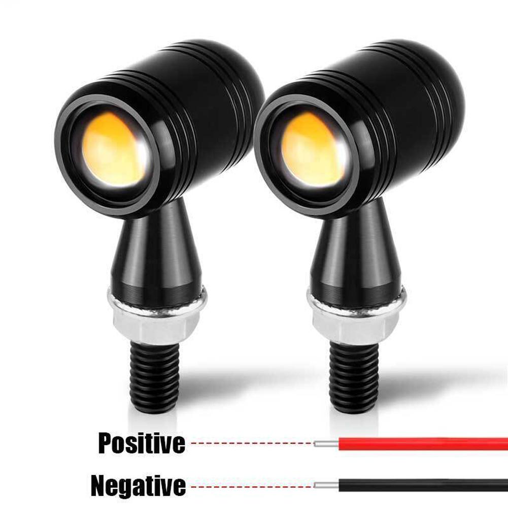 2pcs Universal Motorcycle Turn Signal Work Light Retro Mini Led Lamp Indicator Flashing Light