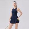 Womens Summer Tennis Dress With Built-in Bra Quick-Dry Breathable Pleated Back Design Nylon Spandex