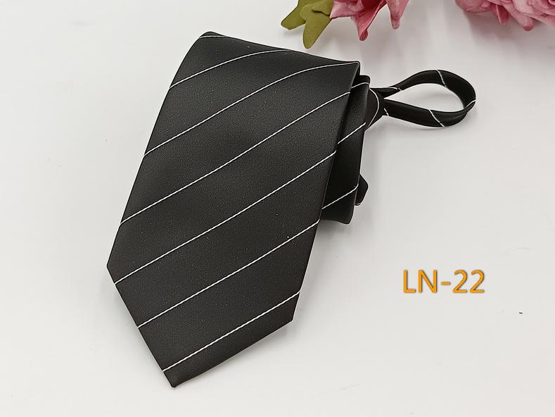 Men's Professional Striped Jacquard Zipper Tie, 7cm