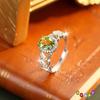 Luxury Color Treasure Citrine Ring S925 Silver Inlaid with Natural Peridot Niche Design Jewelry Fashion Jewelry Gifts
