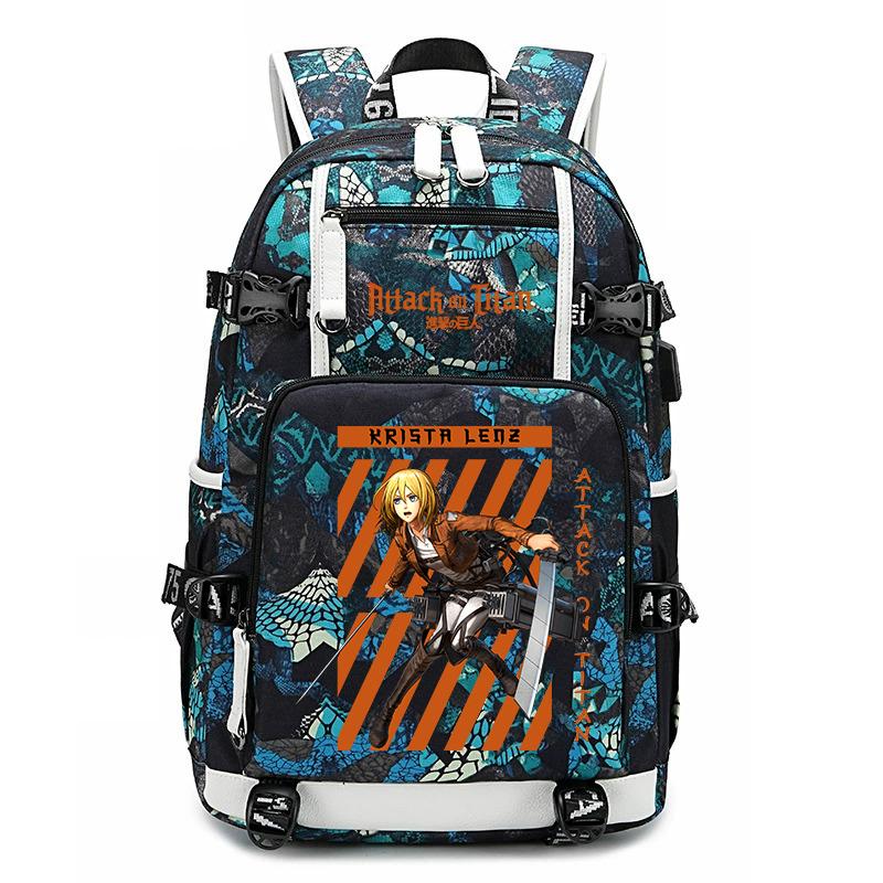 Attack on Titan Print School Backpack Large Capacity Travel Bookbag for Kids Boys Girls