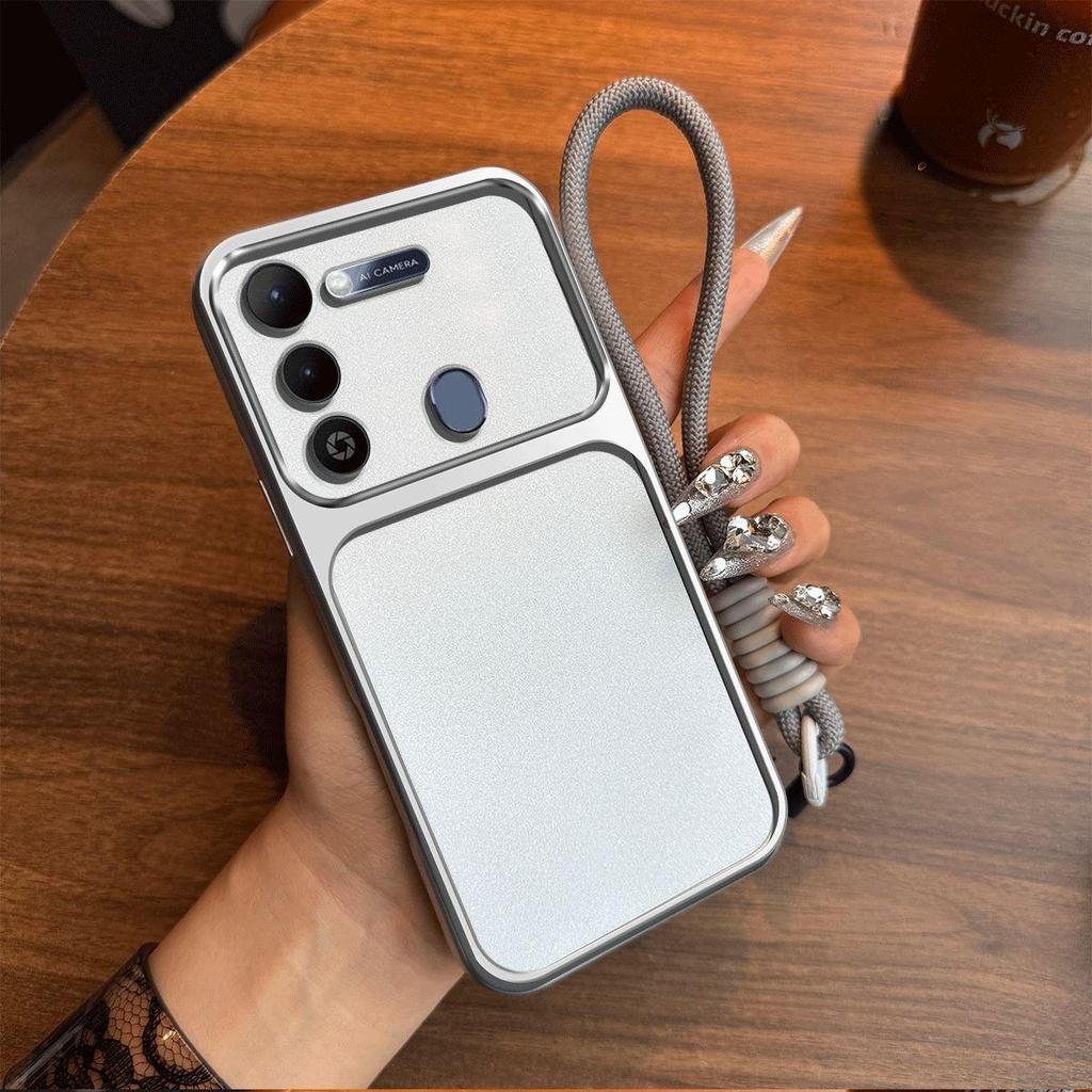 Luxury Big Window Phone Case with Lanyard for TECNO SPARK GO 2022 Premium Textured Casing