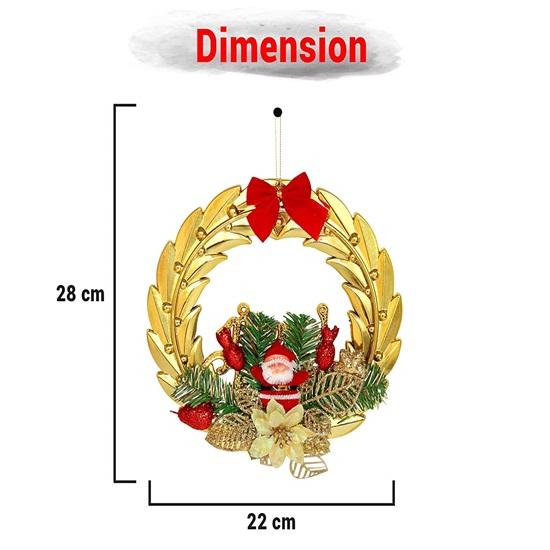 Set mit 2 Weihnachtskränzen für Haustür, Eingang, Dekoration, Tisch, Baum, Wandbehang, Ornamente, Girlande, Weihnachtsdekoration, Geschenke für Zuhause und Büro