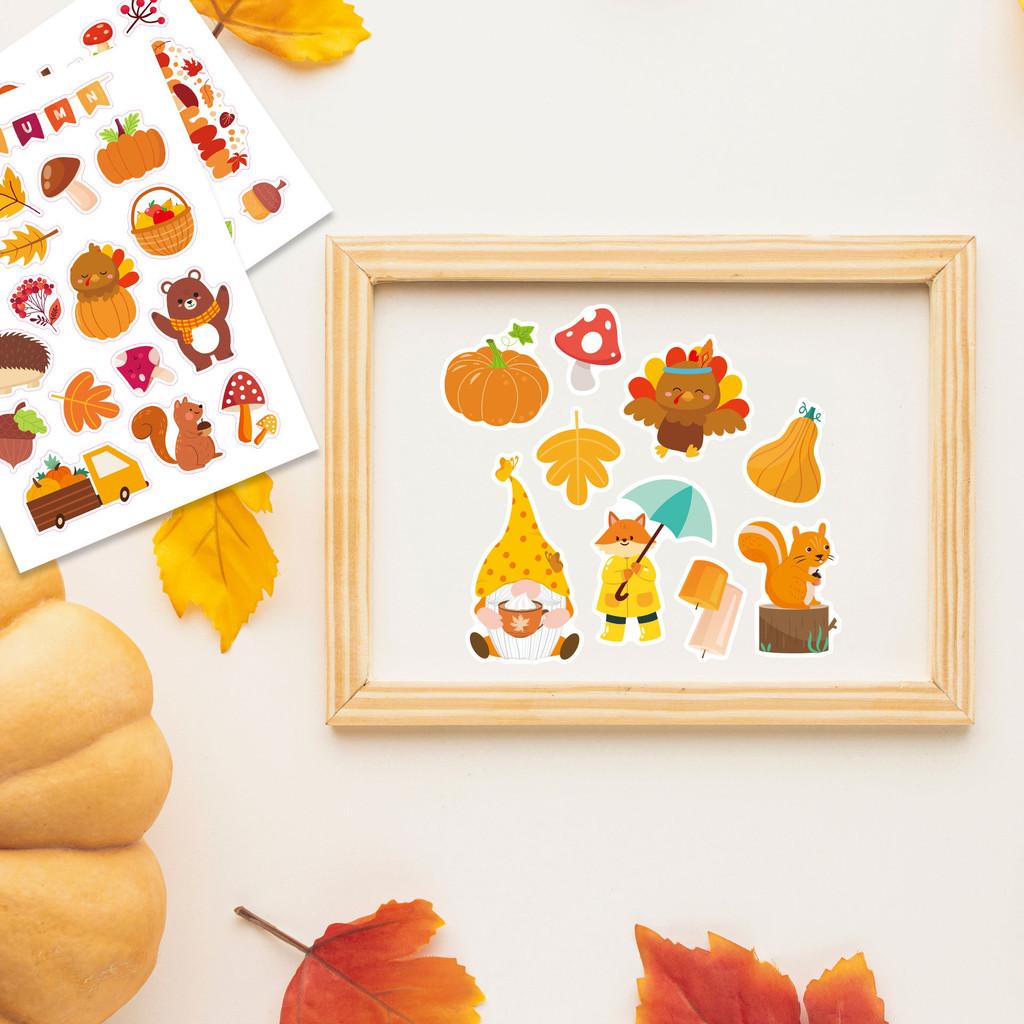Adorable Fall Themed Cartoon Puzzle Stickers For Kids Creative Diy Fun Activities