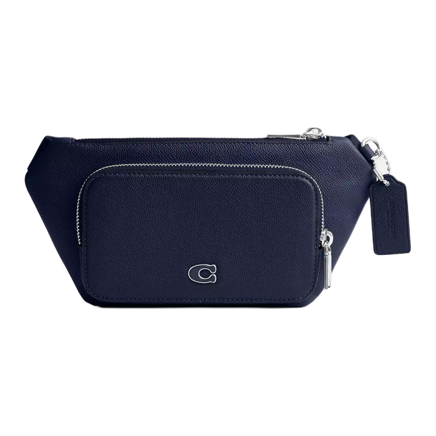 

Coach 25 Embossed Logo Zipper Closure Coated Canvas And Leather Medium Crossbody Bag Men Bags Dark-Blue CM334-DEB Basic Set (Bag+Dust Bag)