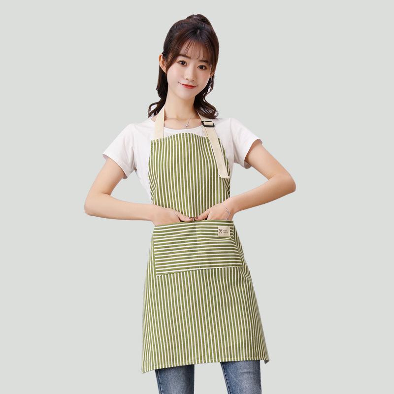 Unisex Korean Style Summer Kitchen Apron - Breathable Cotton Waist Smock for Cooking