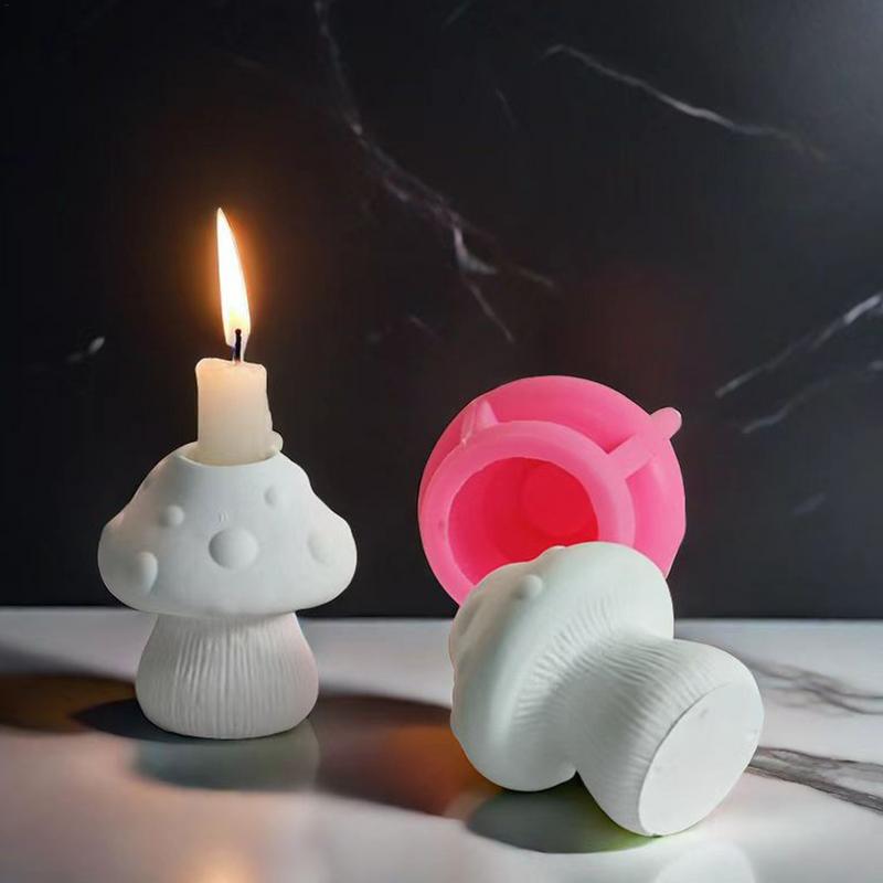 Candle Holder Mold Mushroom Shape Candle Holder Silicone Mold Silicone Mold Home Decoration Candlestick Base Mold Creative