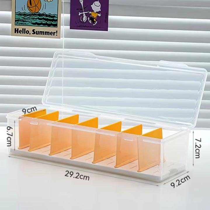 Clear Plastic Compartmentalized Organizer Box Holds 550+ Game Cards Storage Box With Adjustable Divider For PTCG/MTG Cards