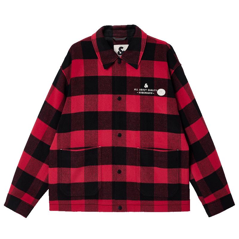 Мужское шерстяное пальто в клетку Jack & Jones M