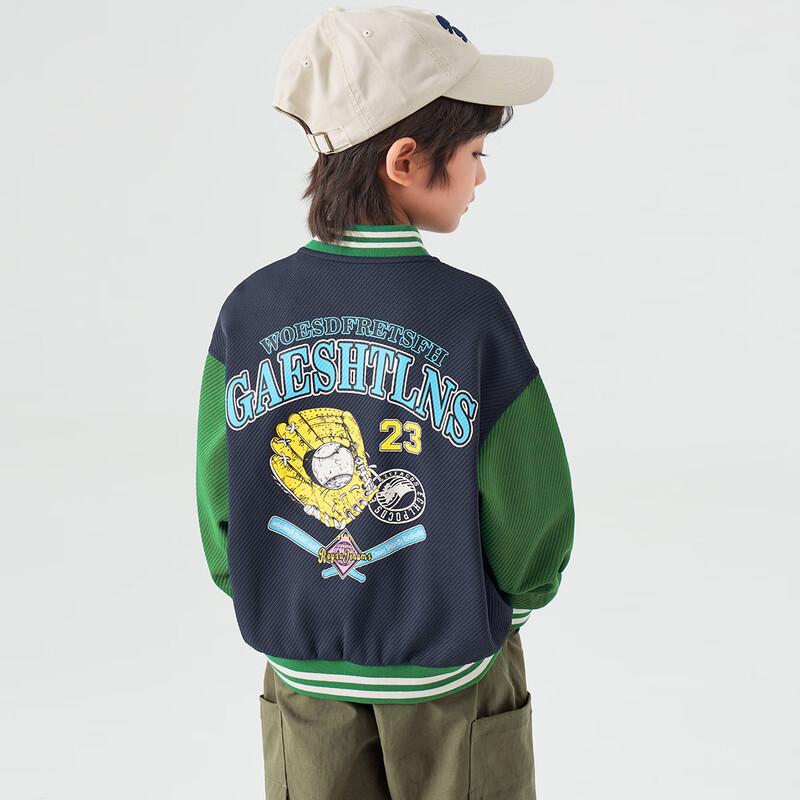 Boy s American Style Color Block Baseball Jacket 120