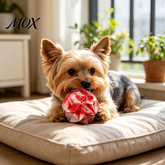 Non-Toxic Dog Balls for Boredom Geometric Ball Toy, Indestructible Chew Multi-faceted Teeth Durable Toys Destructive Chewers Cleaning Interactive