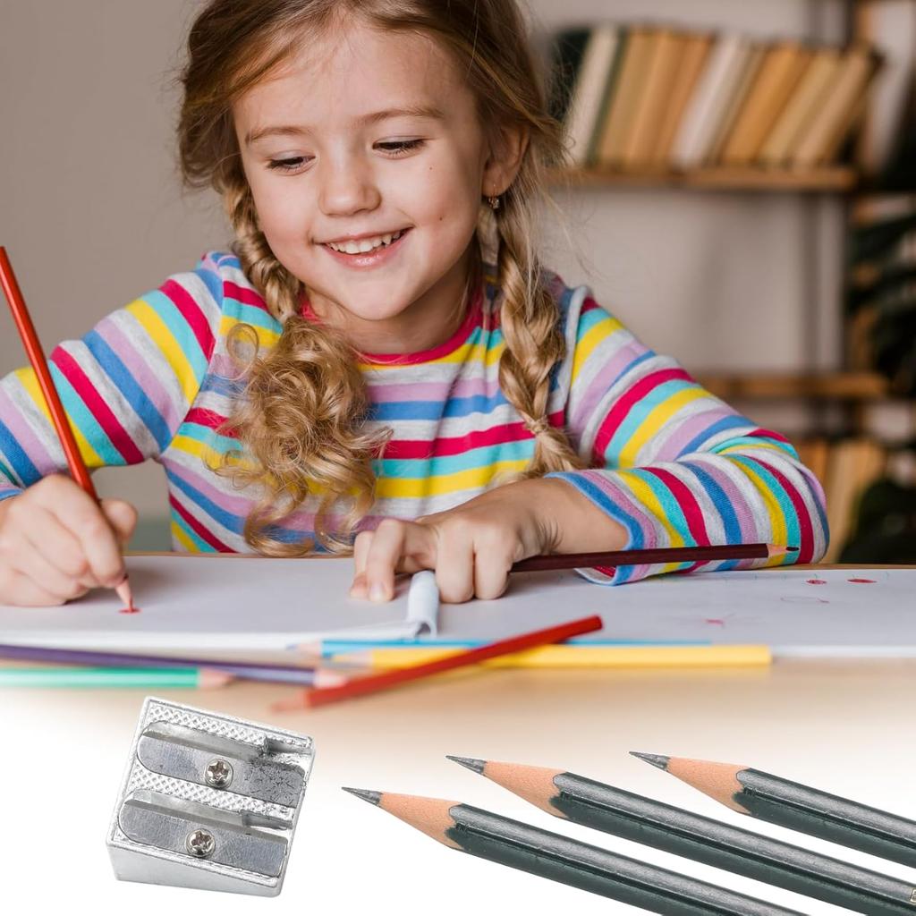 16 Pack Handheld Metal Pencil Sharpener with 2 Holes - Aluminum Alloy Sharpener for Standard Size Pencils