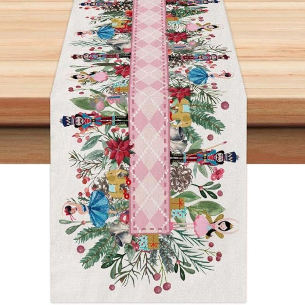 Nutcracker Flower Tree Table Clothing 13x72IN Christmas Decoration  Home Party