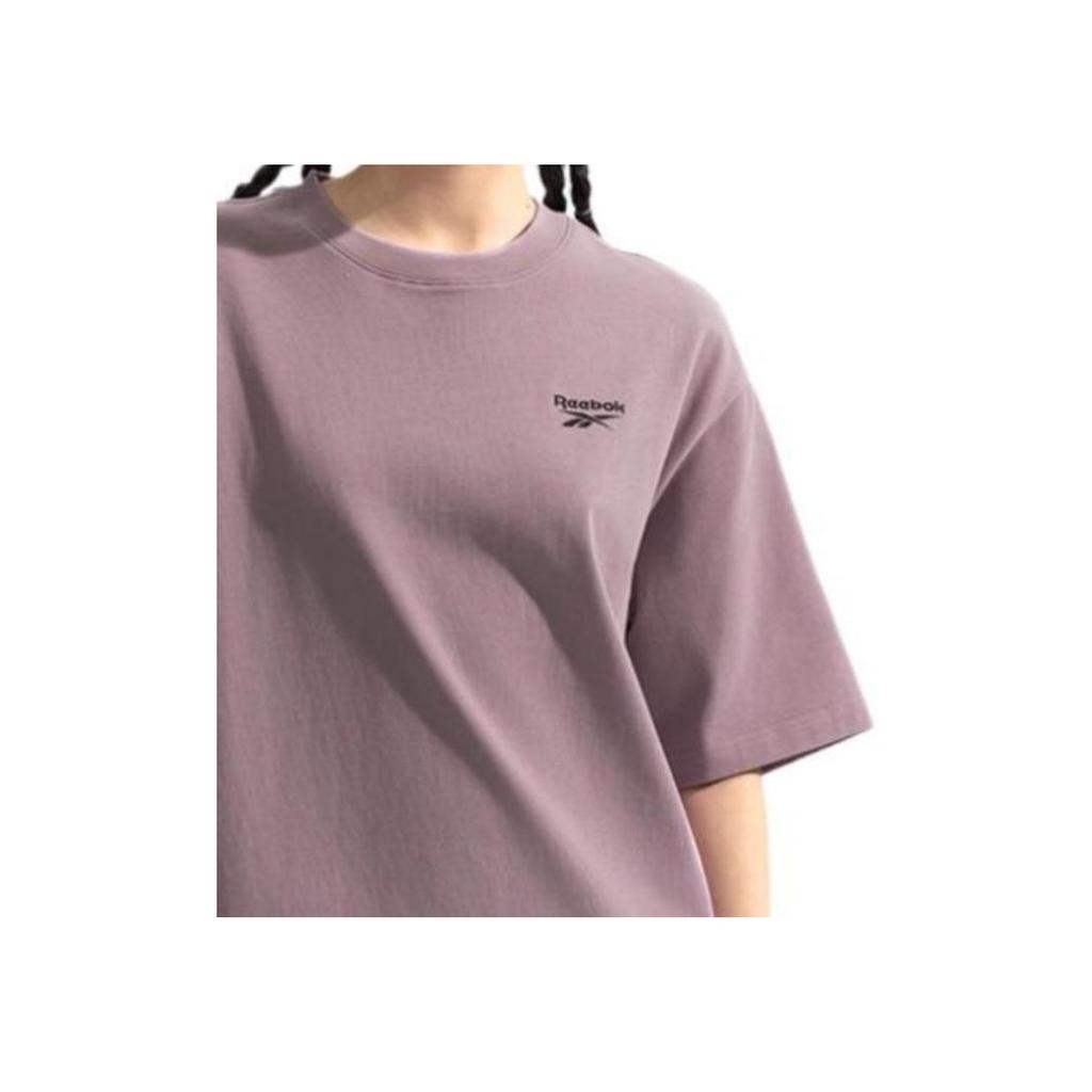 Reebok Fashionable Comfortable Versatile Casual Loose Short Sleeve T-Shirt Unisex Tops Gray Purple 24SRM429UGP3