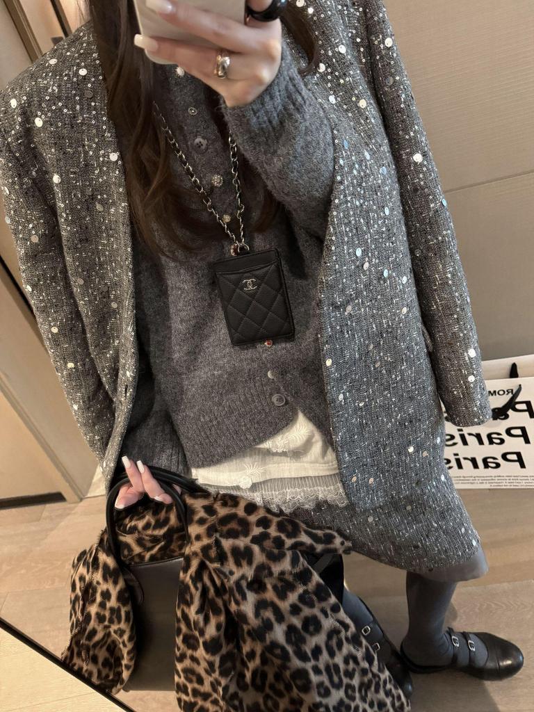 Women's Glitter Sequin Jacket & Skirt Set - 2026 Spring Socialite Collection