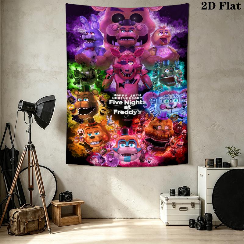 Horror Night Bears Wall Tapestry Aesthetic Wall Hanging Printed Fabric Blanket Decorative Tapestries for Bedroom Living Room Home Decor