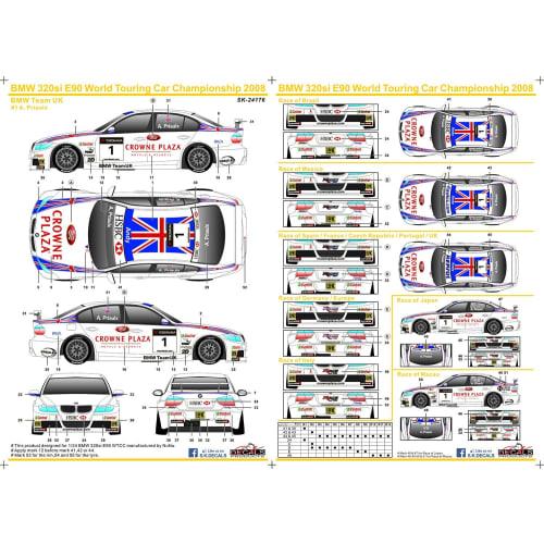 Platz/NuNu 1/24 Scale BMW 320si E90 2008 WTCC Brands Hatch Winner, 2008 WTCC BMK UK Team, Decals Included, Plastic Model Kit PN24037SK (Car)